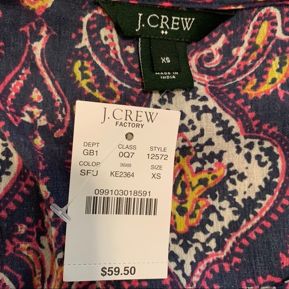 J. CREW Boho Printed Cotton Tunic - Picture 2 of 5